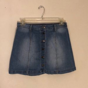 Adorable denim mini skirt with button-up detailing
